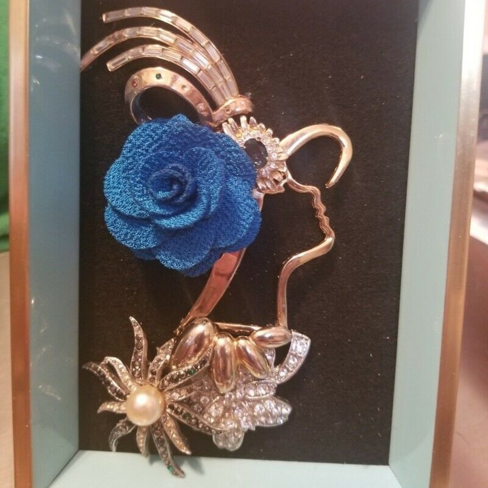 Framed Jewelry Art Mixed Media Vintage/MODERN